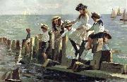 Alexander Mark Rossi The Little Anglers oil on canvas